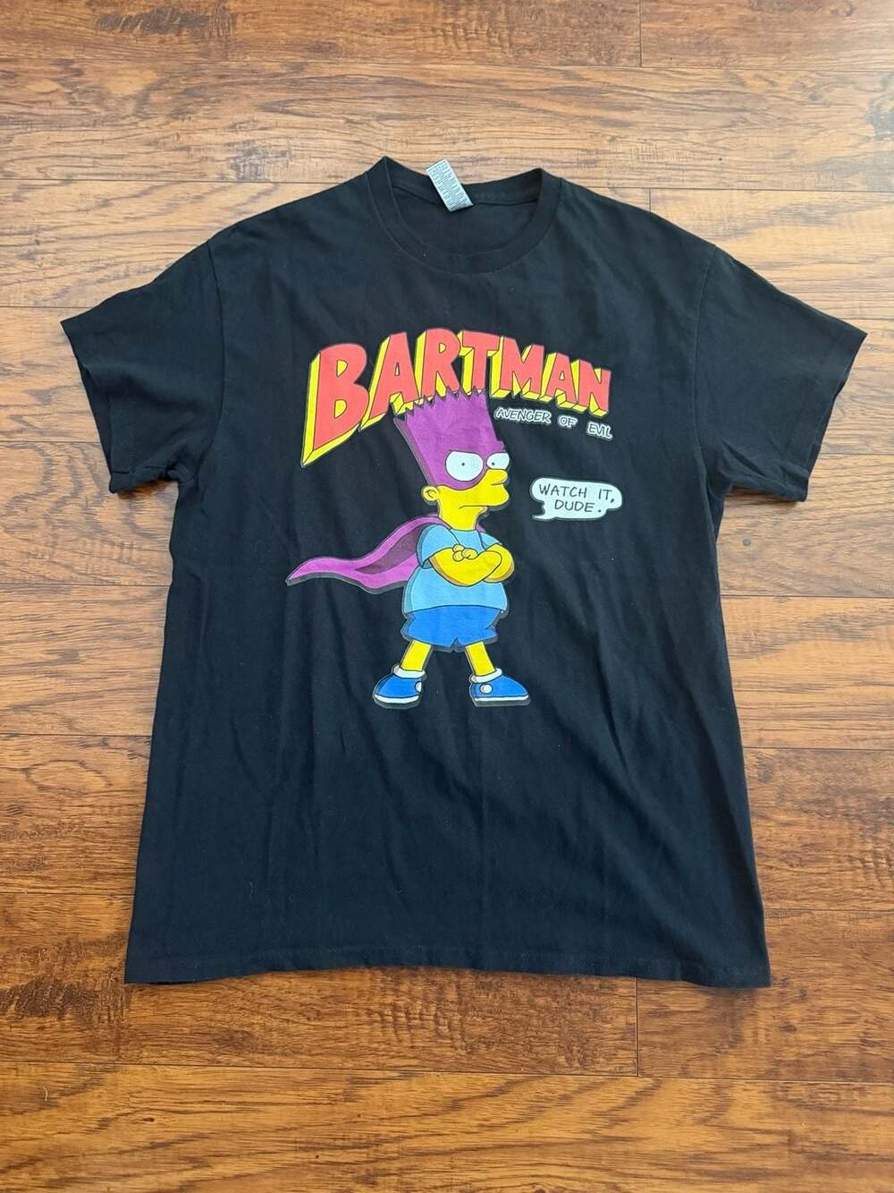 The Simpsons Bartman Avenger Of Evil Graphic T-Shirt Black